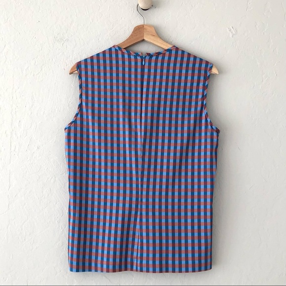 ARGENT Gathered Front Check Tank Top - Picture 2 of 6